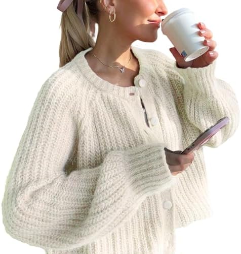 Wyeysyt Womens Cardigan Sweater Button Down Long Sleeve Chunky So...