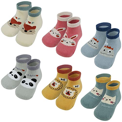 Vicloon rutschfeste Socken für Baby, 6 Paar Baby Socken...
