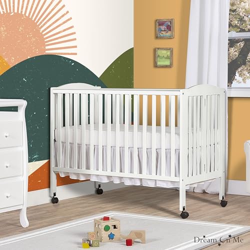 Dream On Me 673W Full Size 2-In-1 Folding Stationary Side Crib In White thumb #1