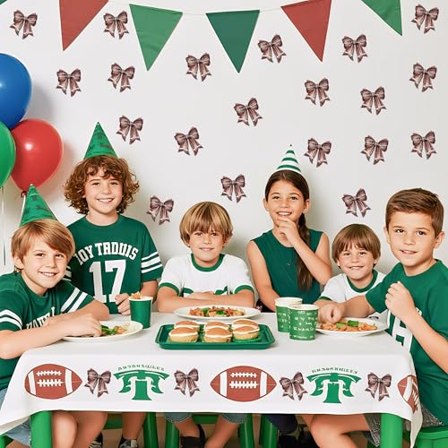 Image of Glitter Football Bow Cutouts- 100Pcs Football Bow DIY Paper Cuts Party Decorations Bowknot Shape Cutout Bulletin Board for Baby Shower Birthday Party Classroom Game Day Wall Decor Supplies
