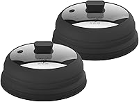 Vista 16 de Cubierta de vidrio para salpicaduras de microondas con silicona plegable para cubierta de alimentos, cubierta de placa de 10.8 pulgadas con guantes