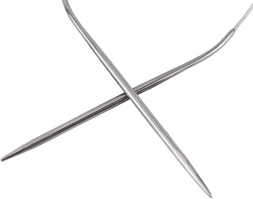 Miniatura 6 de Juego de agujas de tejer circulares, 11 agujas de tejer intercambiables de acero, herramienta de tejido de ganchillo con bolsa de almacenamiento