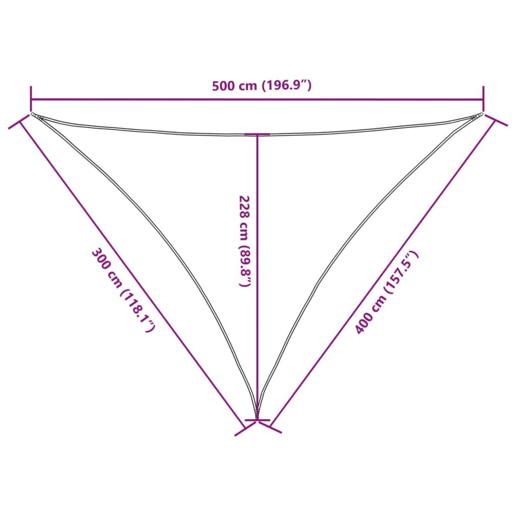 vidaXL Voile de Parasol Tissu Oxford Triangulaire 3x4x5 m Vert foncé, Voile de Parasol, bâche de Parasol, écran Solaire, voiles de Parasol
