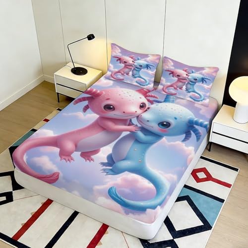 Drap housse axolotl 180x200 microfibre bonnet 25cm - 5