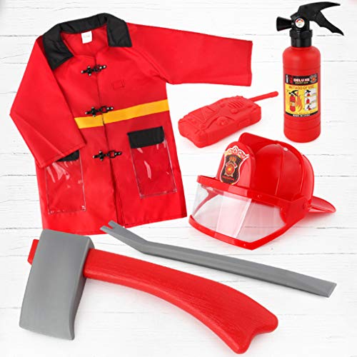 MINGSTORE 4pcs/Set Children Firefighter Fireman Cosplay Toys Kit Fire Extinguisher Intercom Axe Wrench Gifts for Kids