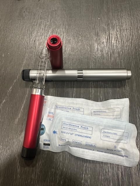 2 - V2 60 Unit Personal Reusable Research Pens (Red & Silver) and 5 Empty Cartridges