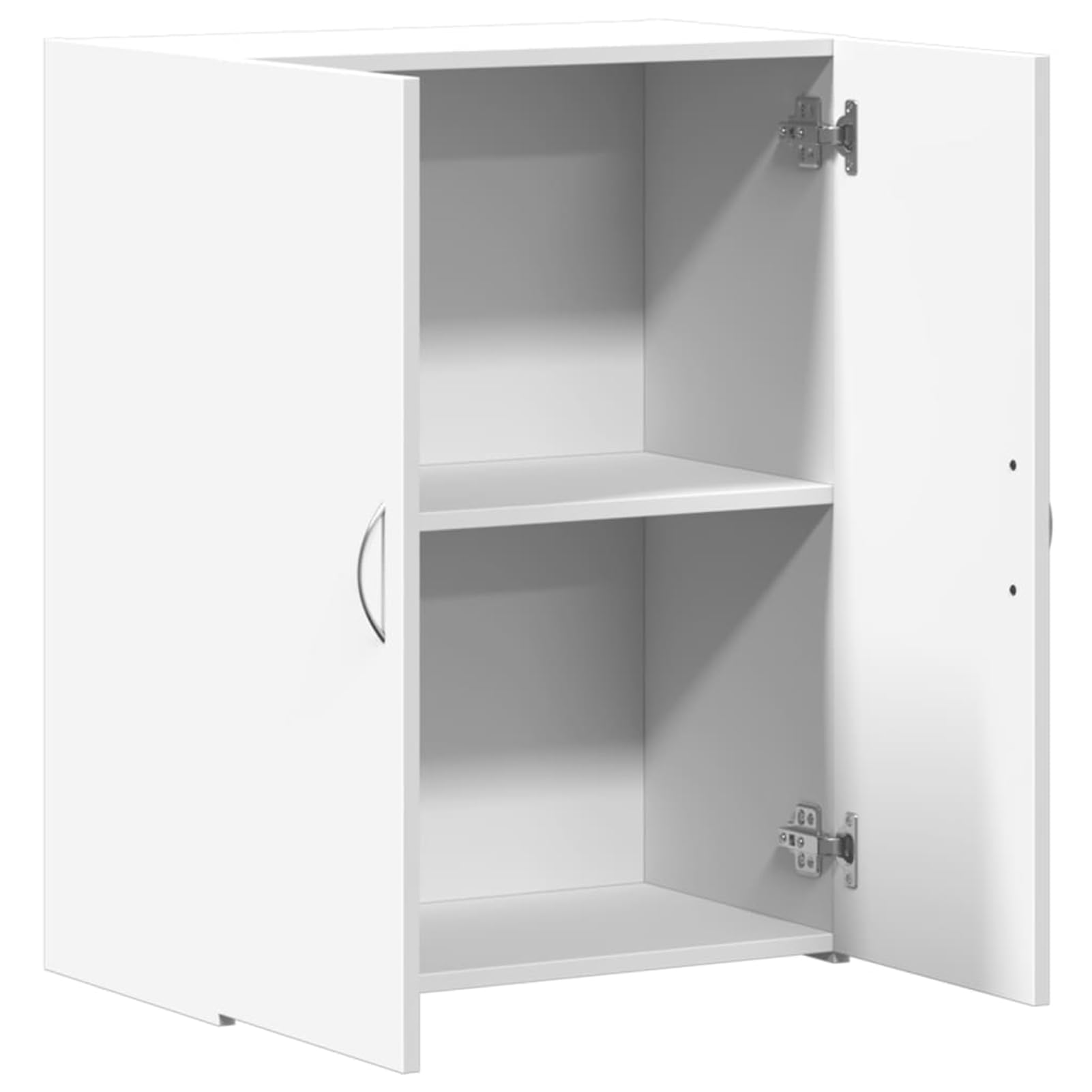Aktenschrank 60x32x77,5 cm Weiß aus Holzwerkstoff mit praktischem Doppeltür-Design für Büroorganisation