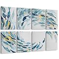 ARPEOTCY Acoustic Art Wall Panels for Bedroom, Recording Office, podcast, TV, 48x32in, Ocean Wall decor, Watercolor Fish Art Picture, Soundproof Sound Absorbing, 8pcs