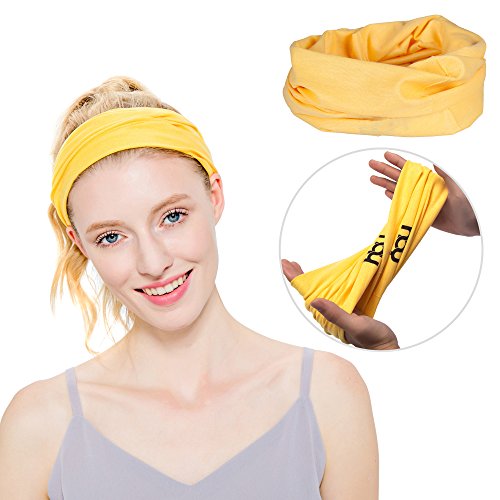 6PCS Multifunctional Headwear Yoga Sports Stretchable Casual Headband Seamless Uv Solid Moisture Neck Gaiter Headwrap Mask Bandana Scarf Helmet Liner