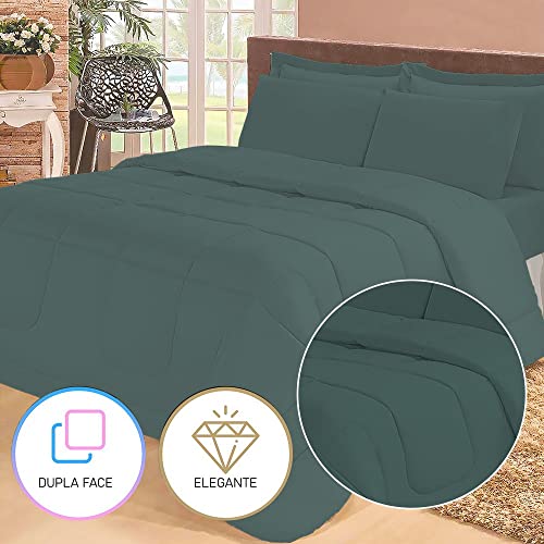 Jogo de Cama Queen com edredom lençol Fronha Função cobre leito e Cobertor (Tiffany)
