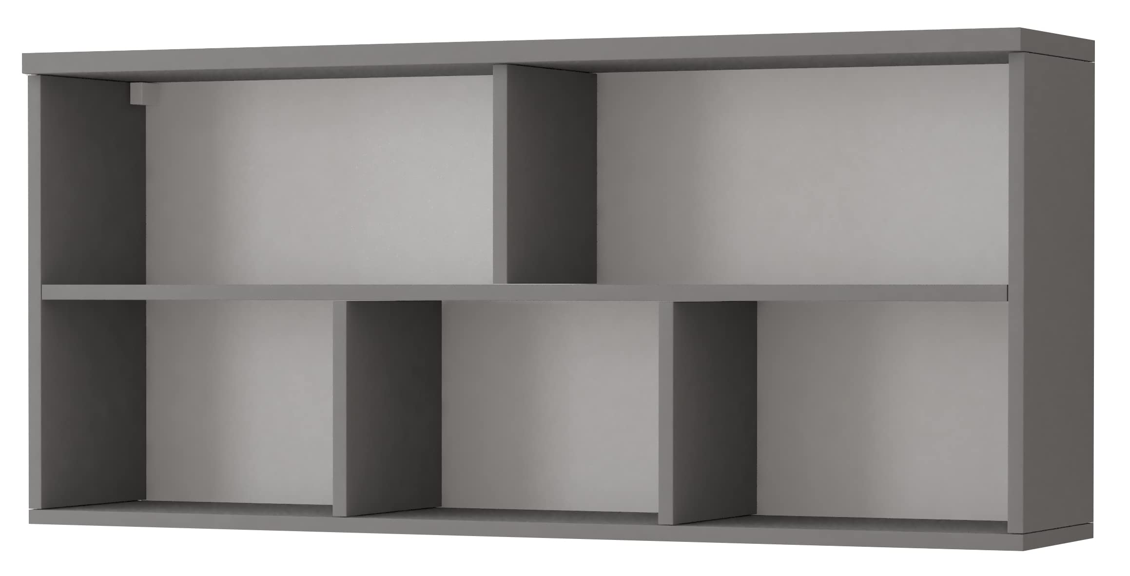 Fabryka Mebli Idźczak 4-teiliges Kinderzimmer-Set Jonas II 02 - Schrank, Wandregal, Kommode, Schreibtisch - Kleiderschrank - Skandinavischer Stil - Modern Design - Weiß/Grau