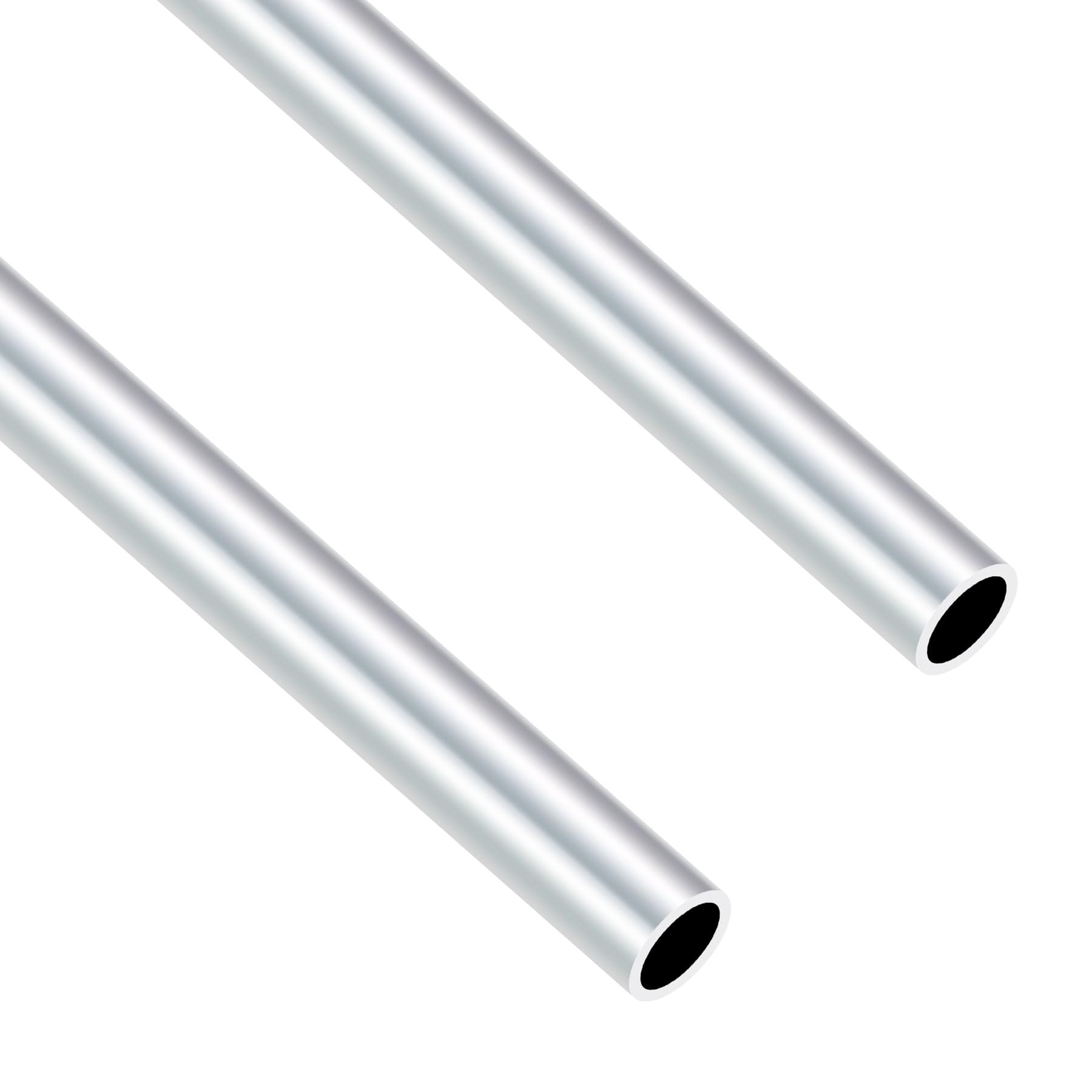 Imeistek Silver 6063 Aluminium Round Tubes, 15Mm Od 12Mm Id 400Mm Length Seamless Aluminium Tubes For Diy Model, Industrial,Decorative (2Pcs)