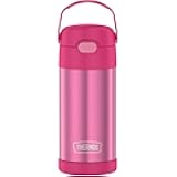 THERMOS FUNTAINER Water Bottle with Straw - 12 Ounce - Kids Stainless Steel Vacuum Insulated Water Bottle with Lid, Pink