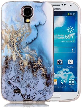 Harsel Galaxy S4 Marble Case, Ultra Thin Premium Stone Texture Collection Hybrid Flexible Light Weight Soft TPU Bumper Anti-Scratch Protective Durable Case Cover for Samsung Galaxy s4 (Luxury Blue)