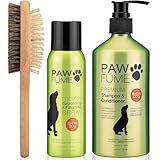PAWFUME 2-in-1 Pet Grooming Brush + Spray for Show Dogs + Shampoo and Conditioner
