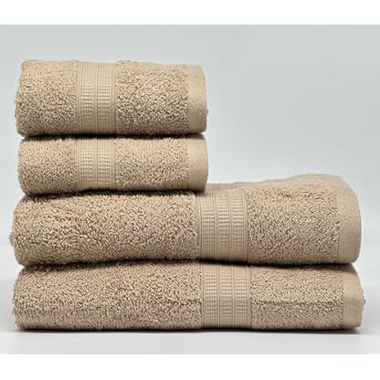 Bassetti Superweiches Handtuch-Set, 480 g/m², 100 % Baumwolle, 4-teiliges Set, saugfähig, flauschig (Kordel, 2 mit 60 x 110 cm + 2 x 40 x 60 cm) – Bild 5