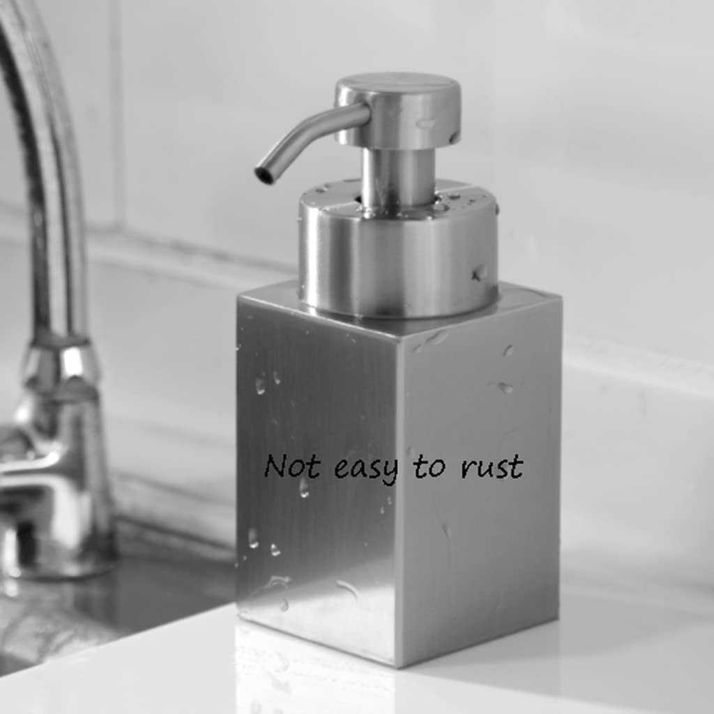 Distributore di Sapone Quadrato da 6,7 Once, erogatore di Sapone in Acciaio Inossidabile 304, Bottiglia di lozione in Nichel Spazzolato per Doccia, Bagno, Cucina
