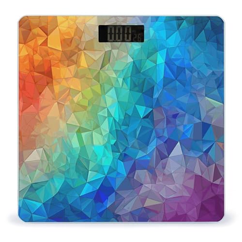 Báscula digital de baño Rainbow Triangle con plataforma amplia miniatura 1