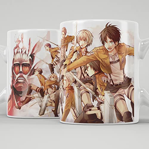 Taza exploradores de Titanes - Grupo de exploración, Taza de cerámica calidad premium 350ml hecha a mano en España, regalo friki y original