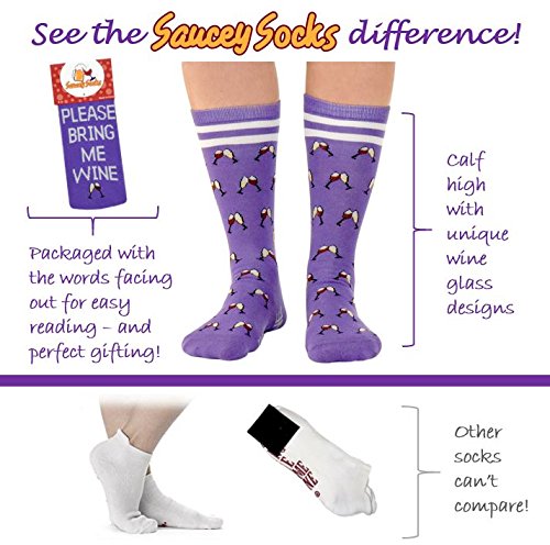 Saucey Socks If You Can Read This Please Bring Me Coffee, Beer, Wine, Socks Men Women, Luxury Cotton, Great Gift (Medium, Wine - Purple) #TOP4