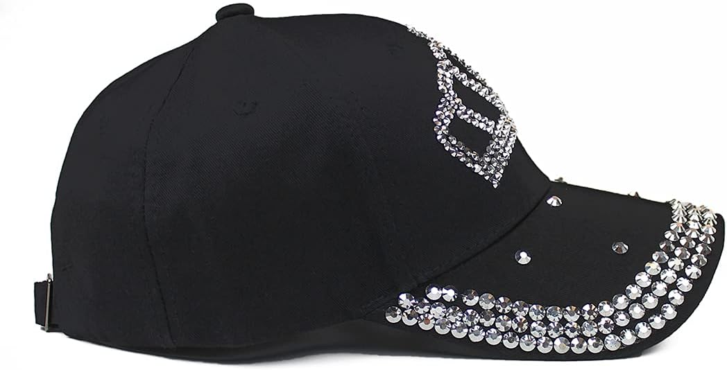 Adjustable Women’s Sparkle Bling Rhinestone Bejeweled Crown Cotton Denim Baseball Cap Hip Hop Hat Sun Cap - Image 4