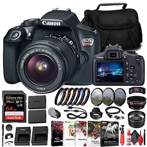 Cámara Canon EOS Rebel T6 DSLR con lente 18-55mm y accesorios miniatura 1