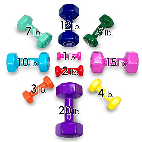 Brightbells Vinyl Hex Hand Weights, Spectrum Series I: Tropical - Colorful Coated Set Of Non-Slip Dumbbell Free Weight Pairs - Home & Gym Equipment (1) #TOP5