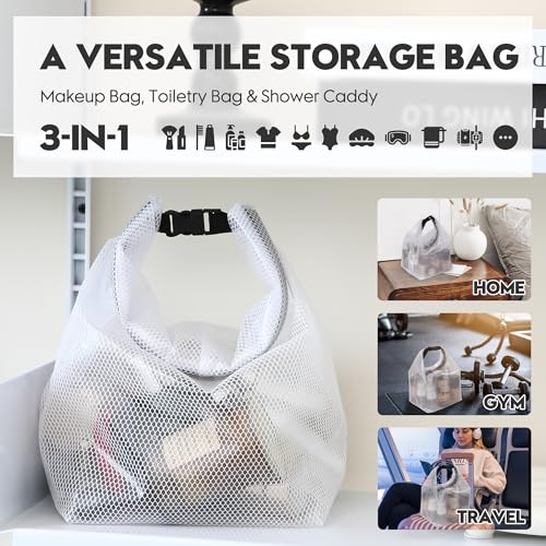 Sea Team 2-Pack Waterproof Travel Toiletry Bag, Makeup Organizer & Storage Pouch - Clear EVA Material, Large Opening, Portable Handle for Travel, Gym, Swimming, Daily Use2