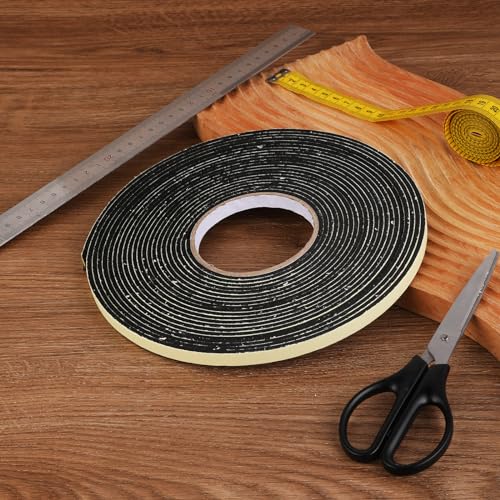 Dichtungsband Selbstklebend für Türen Fenster, 10mm(B) x 2mm(D)/15m Schaumstoff klebeband Gummidichtung Gegen Kalte Zugluft/Anti-Kollision/Schalldichter/Wasserdichter/Staubdicht