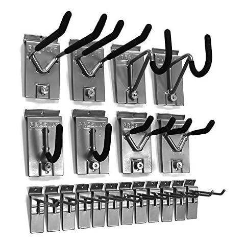 Proslat 11004 1/8-Inch Backplates Steel Hook Kit Designed for Proslat PVC Slatwall, 20-Piece, Silver Cover