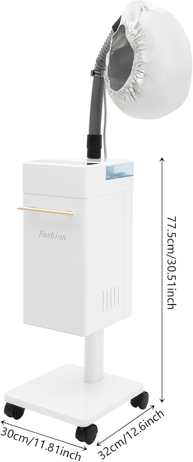650W Professional Hair Steamer Multifunctional Nano Steamer for Hair Stand up Hair Steamer for Deep Conditioning 110V (White)