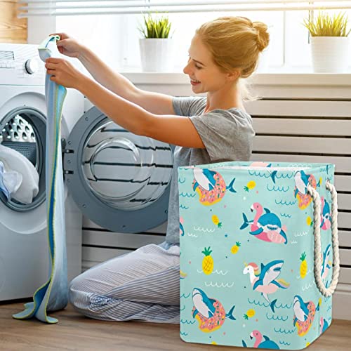 Panier à linge requin grand format pour rangement de vêtements