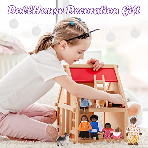 Set de 10 Figuras de Madera para Casa de Muñecas miniatura 6