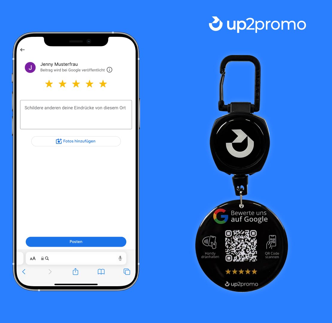 Bewertung NFC & QR Badge/JoJo/Tag für Google (schwarz)