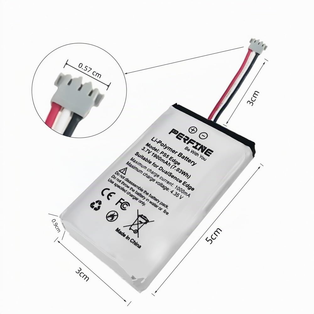 Batterie pour PS5 Edge, BAGP1001 Manette de Jeu 1900mAh Batterie Remplacement pour PlayStation 5 Edge Sony Contrôleur de Jeu