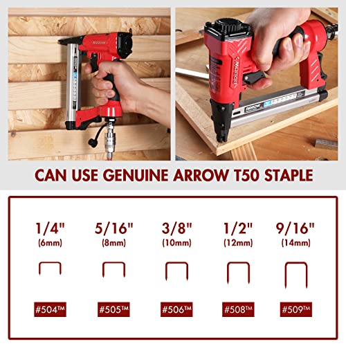 Arrow Pneumatic Staple Gun, Oil-Free Upholstery Stapler With 3750 Pieces T50 1/4" thumb #4