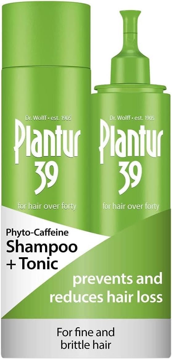 Plantur 39 Phyto-Caffeine Shampoo & Tonic for Women 40+, Fine & Brittle Hair (250ml & 200ml) -Targets Hair Thinning & Hair Loss, Protect Against Estrogen Decline, Adds Volume & Shine