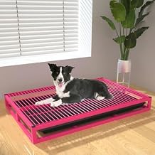 Dog Toilet Training Tray, Indoor Outdoor Cat Puppy Training Pad Tray Portable Sturdy Metal Dog Pee Pad Holder Toilet for Porch Bathroom Apartment BalconySize24"x17.7"x3.5",ColorPink