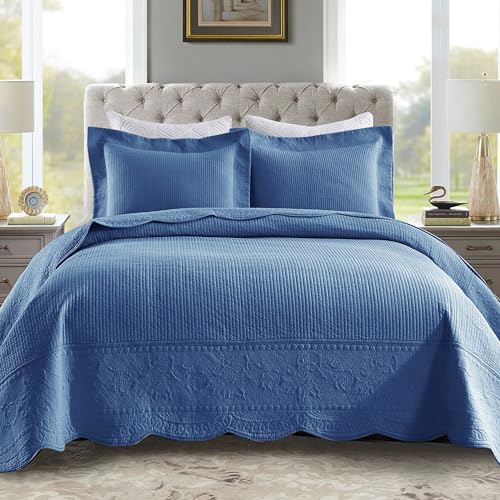MarCielo 3-Piece 100% Cotton Oversized Bedspread...
