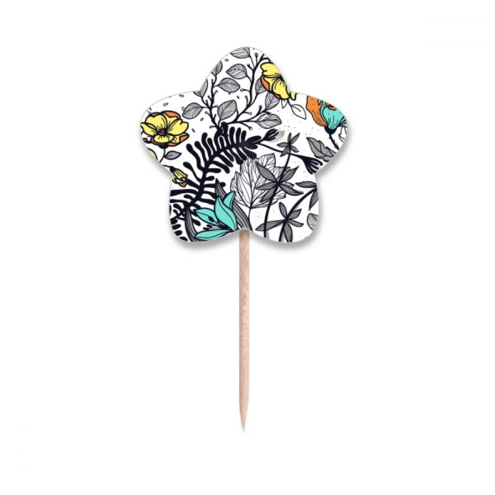 Dessin cure-dents drapeaux camélia pour embellir gâteaux et apéritifs