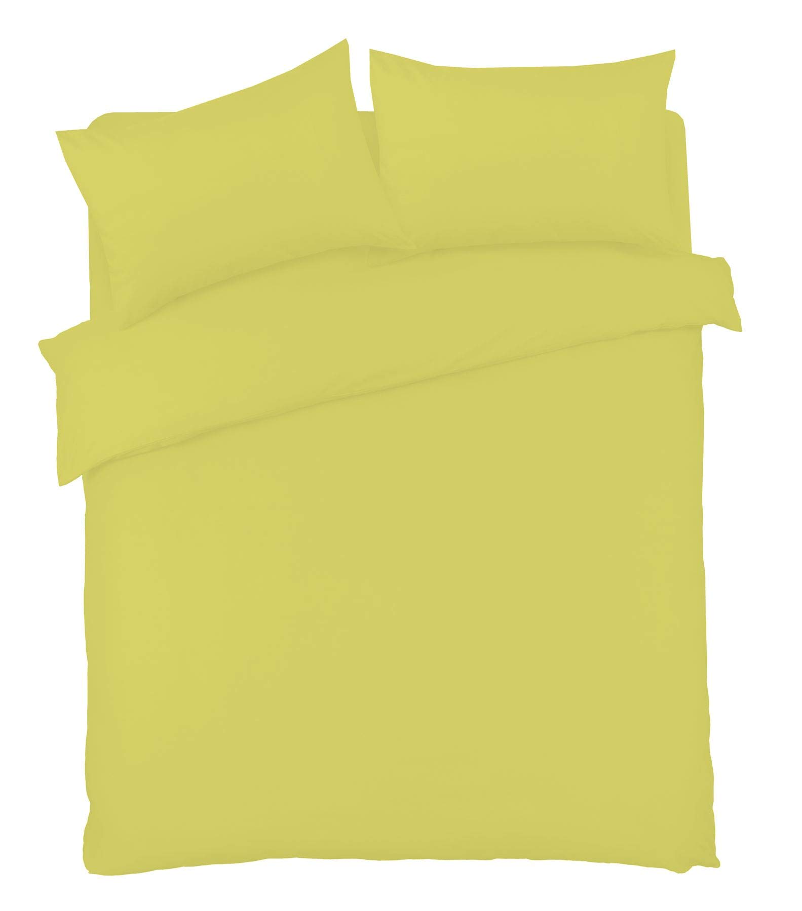 Olivia Rocco Duvet Cover Set Easy Care Plain Dyed Quilt Cover Sets, Single Ochre