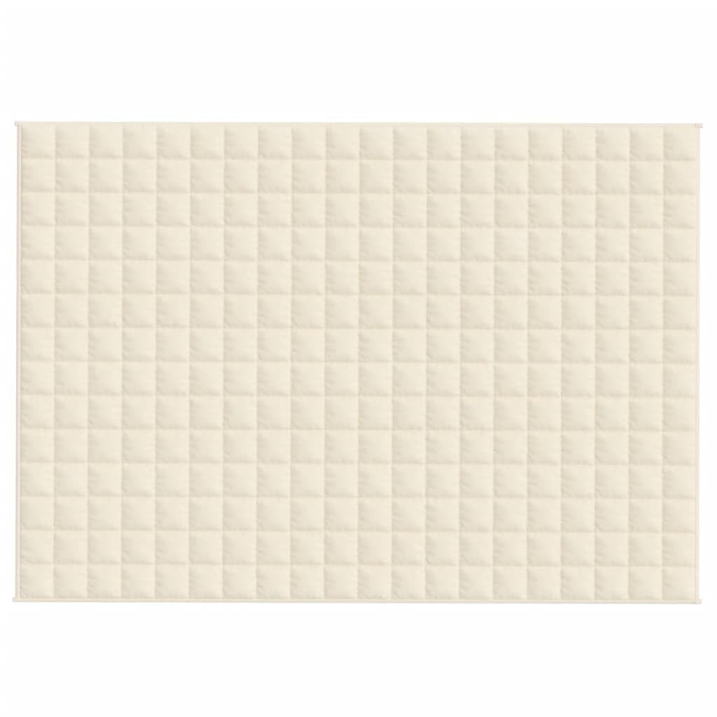 Manta ponderada color crema claro 140 x 200 cm 10 kg Tejido-Classic Manta ponderada - Manta antiestrés - Manta pesada para un sueño profundo y un mejor descanso - Manta de algodón ponderada 100%