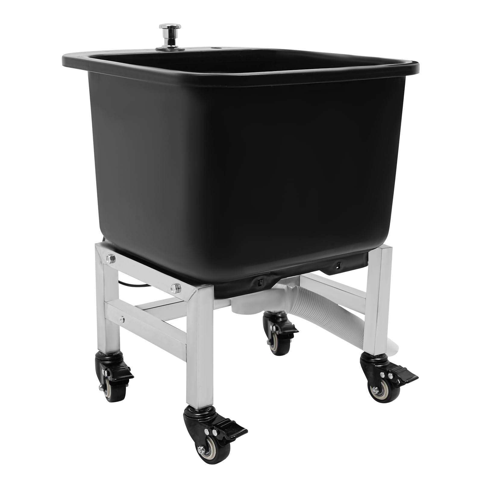 Freestanding Floor Mop Sink with Wheels, Commercial Plastic Mop Basin for Restaurant, RV, Garage, Balcony, Bathroom