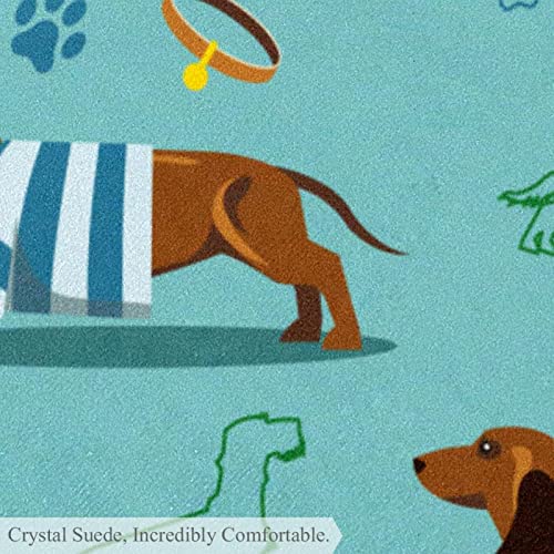 Tapis rond Chien Teckel 100cm pour protéger le sol du salon - 7