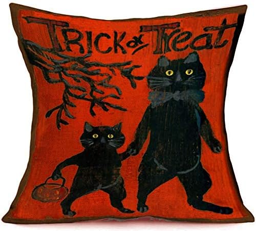 Royalours Fundas de almohada de tela de araña de murciélago y algodón, funda de almohada de lino de Halloween, para el hogar, sofá, automóvil,