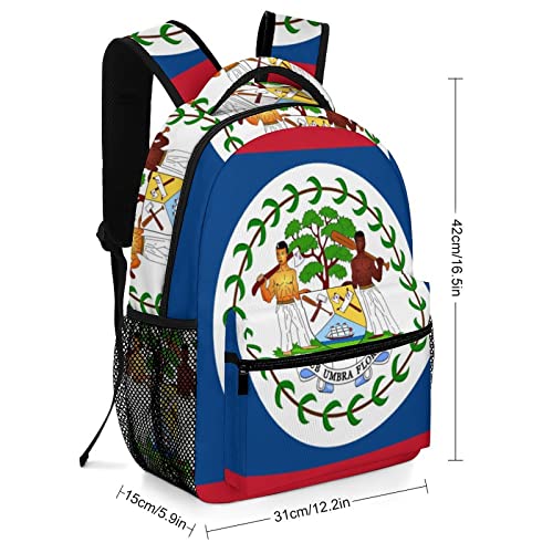 Belize Flag Cute Laptop Backpacks Travel Daypacks Unisex Fashion College Shoulder Bag2
