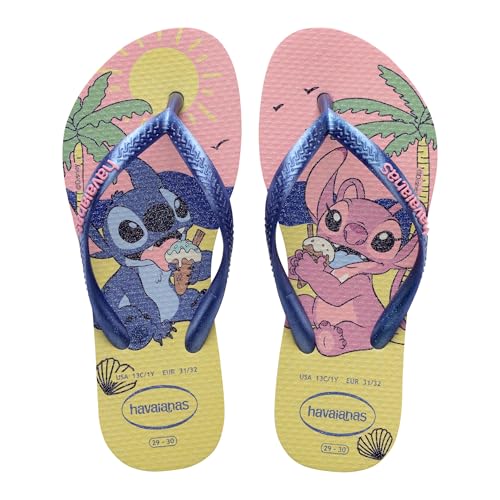 Havaianas   Kids Slim Disney, Chanclas de Lilo & Stitch, Diseño Elegante y Ligero, con Tiras Delicadas y Suela Antideslizante, Niñas
