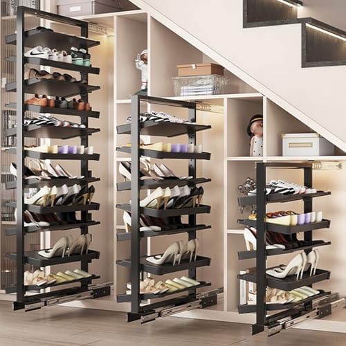 Solution gain de place chaussures empilable et extensible pour armoire étroite - 3