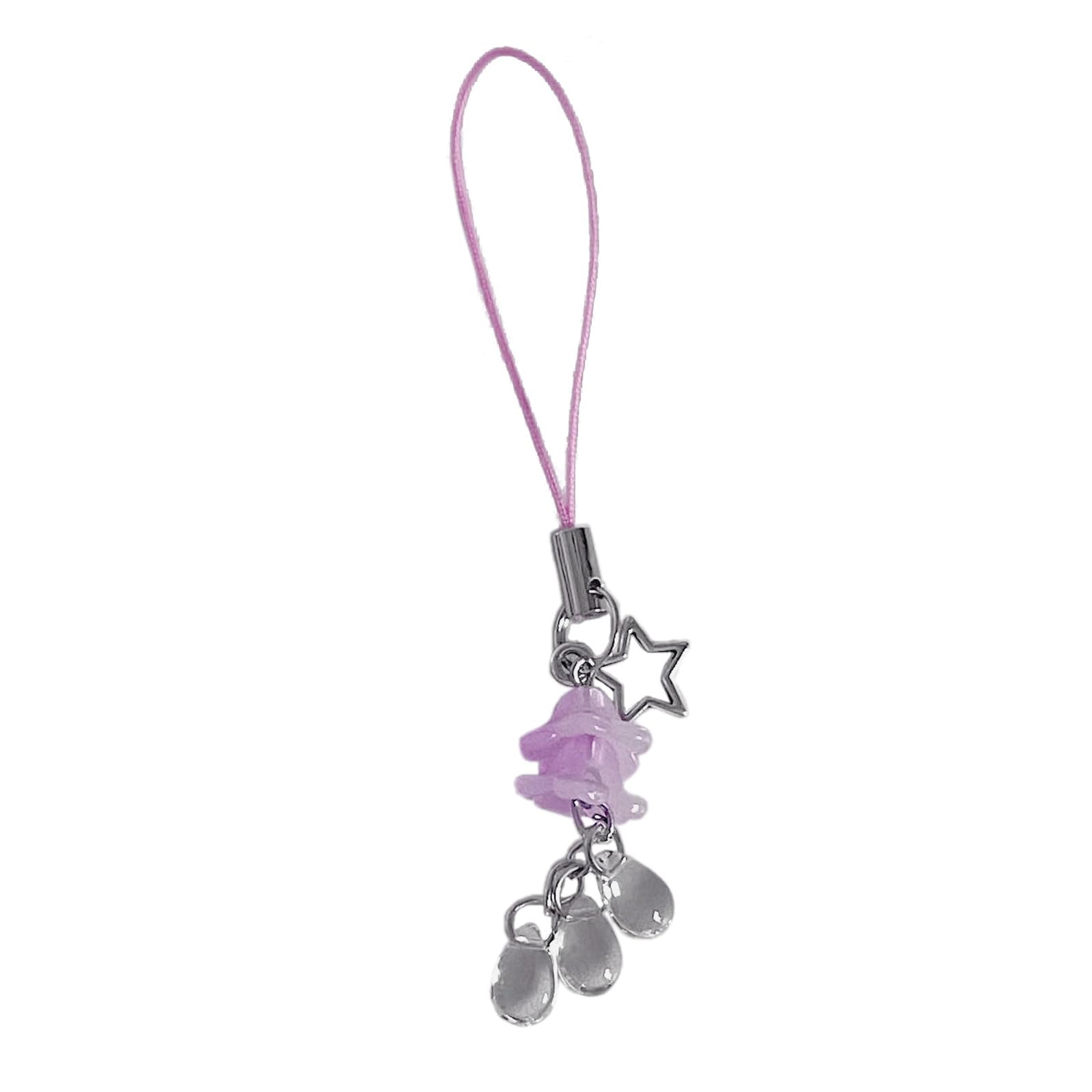 NEWFT Phone Charm Glaze Star Jellyfish Pendant Keychain Phone Chain Strap Lanyard