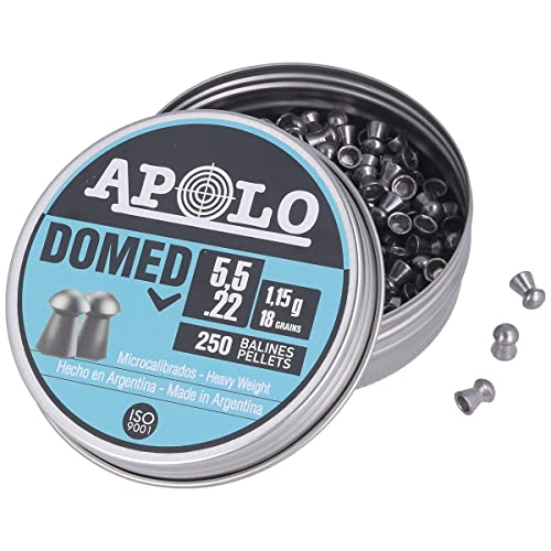 Hatsan Airgun Pellets, Heavy Weight Domed Pellet (.177 Cal - .22 Cal - .25 Cal) For Target Practice And Small Game Hunting Made By Apolo (.22) #TOP2